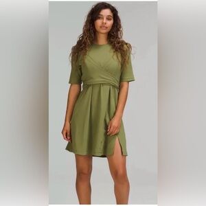 Lululemon cotton wrap t shirt dress size 6/8 check measurements